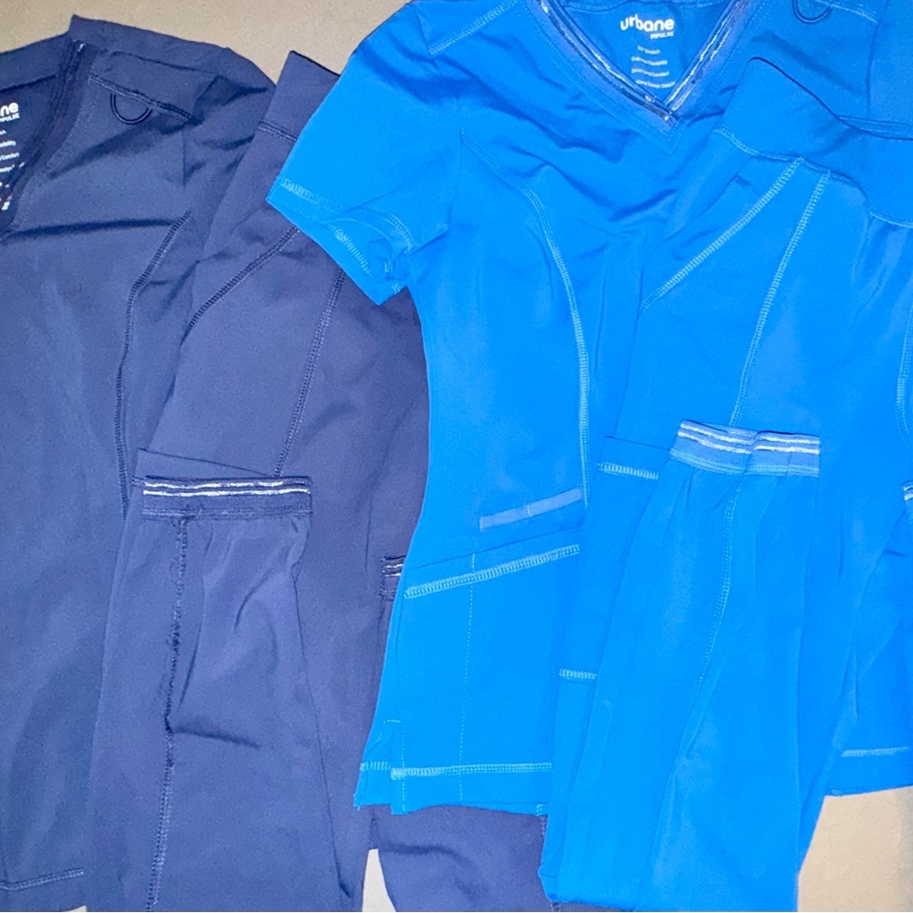 Urbane Scrubs - Royal and Navy. Size Small Long. Brand new without tags.